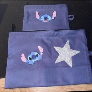 Two Brand New Stitch From Lilo & Stitch Travel Pouches Makeup bag Navy